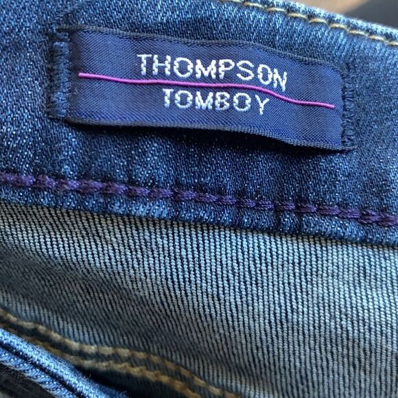 Vigoss Thompson Tomboy Distressed Dark Wash Stretch Classic Fit Jeans Sz 31 - Picture 9 of 11